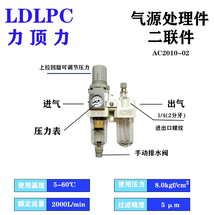 LDLPC力顶力气源处理元件A系列AC-AFR-AF-AL-AFC型号